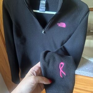 North face quarter zip breast cancer edition